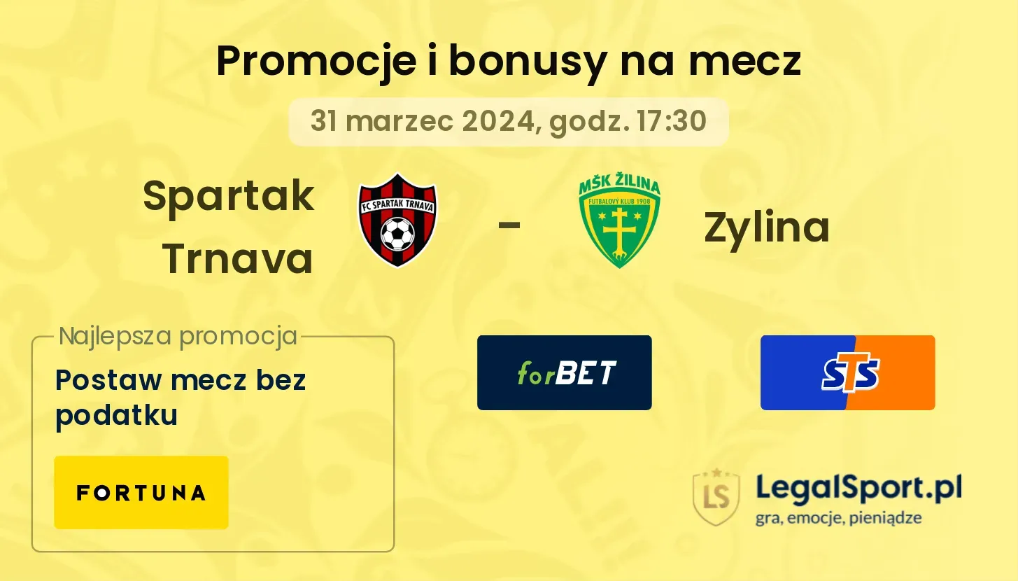 Spartak Trnava - Zylina promocje bonusy na mecz