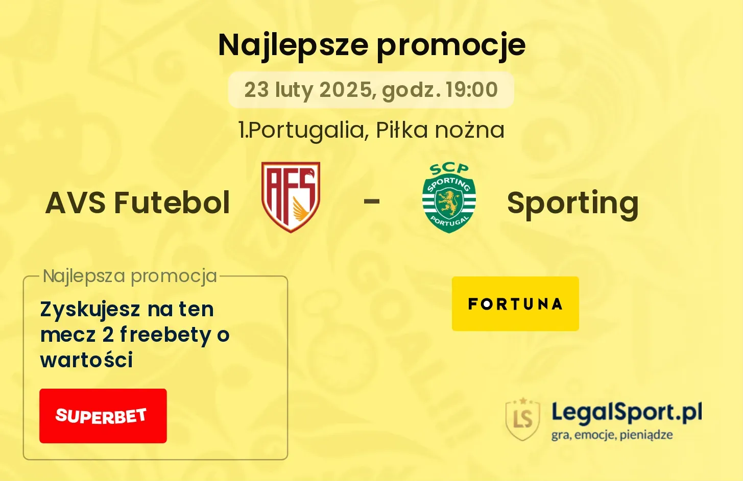 AVS Futebol - Sporting promocje u bukmacherów
