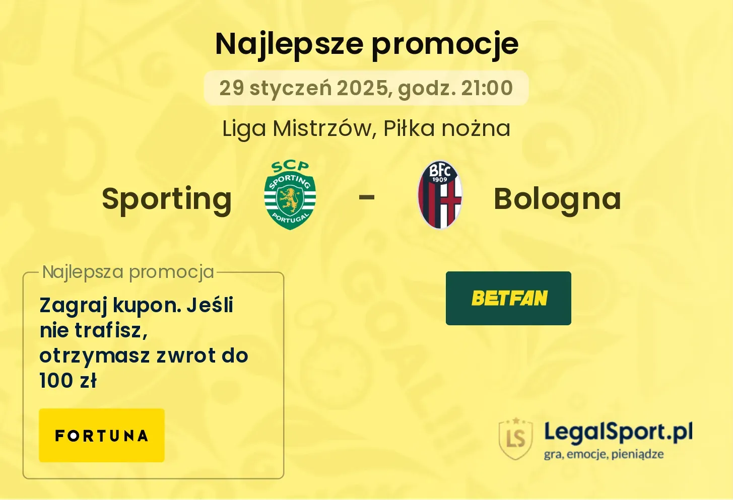 Sporting - Bologna promocje bukmacherskie
