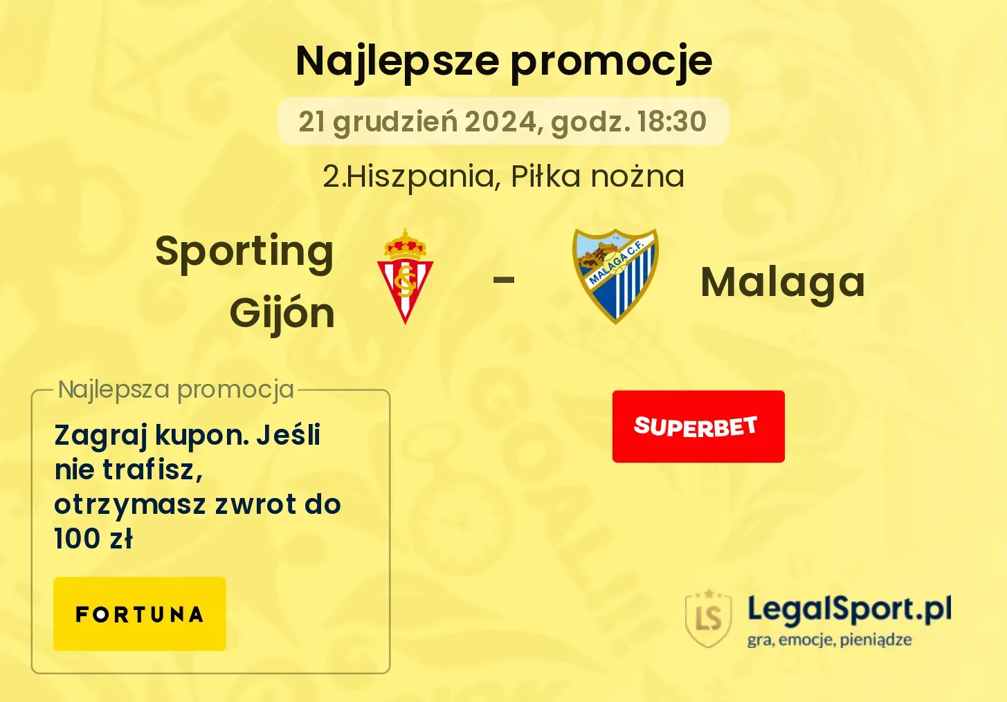 Sporting Gijón - Malaga promocje bukmacherskie