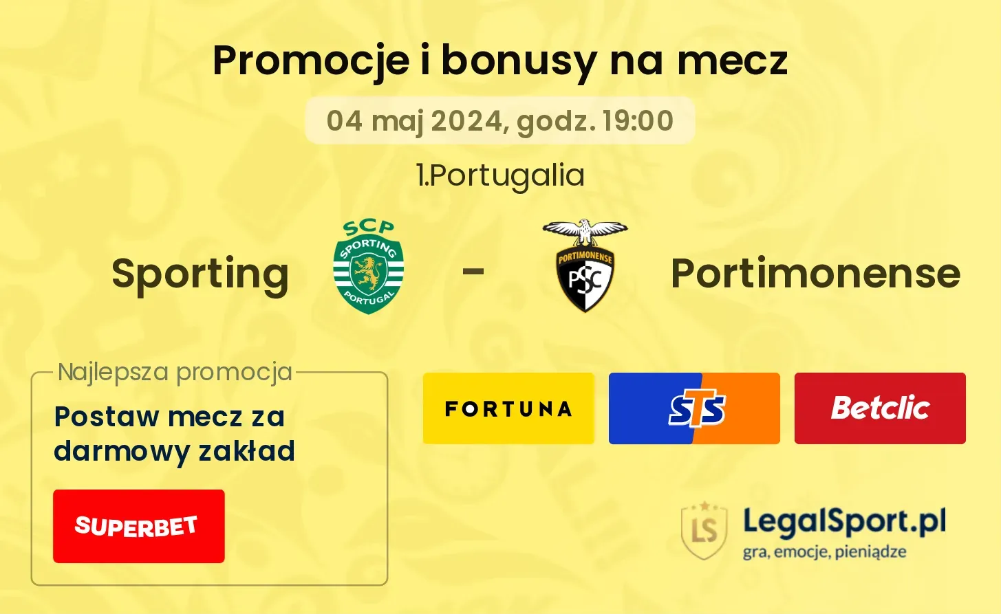 Sporting - Portimonense promocje bonusy na mecz