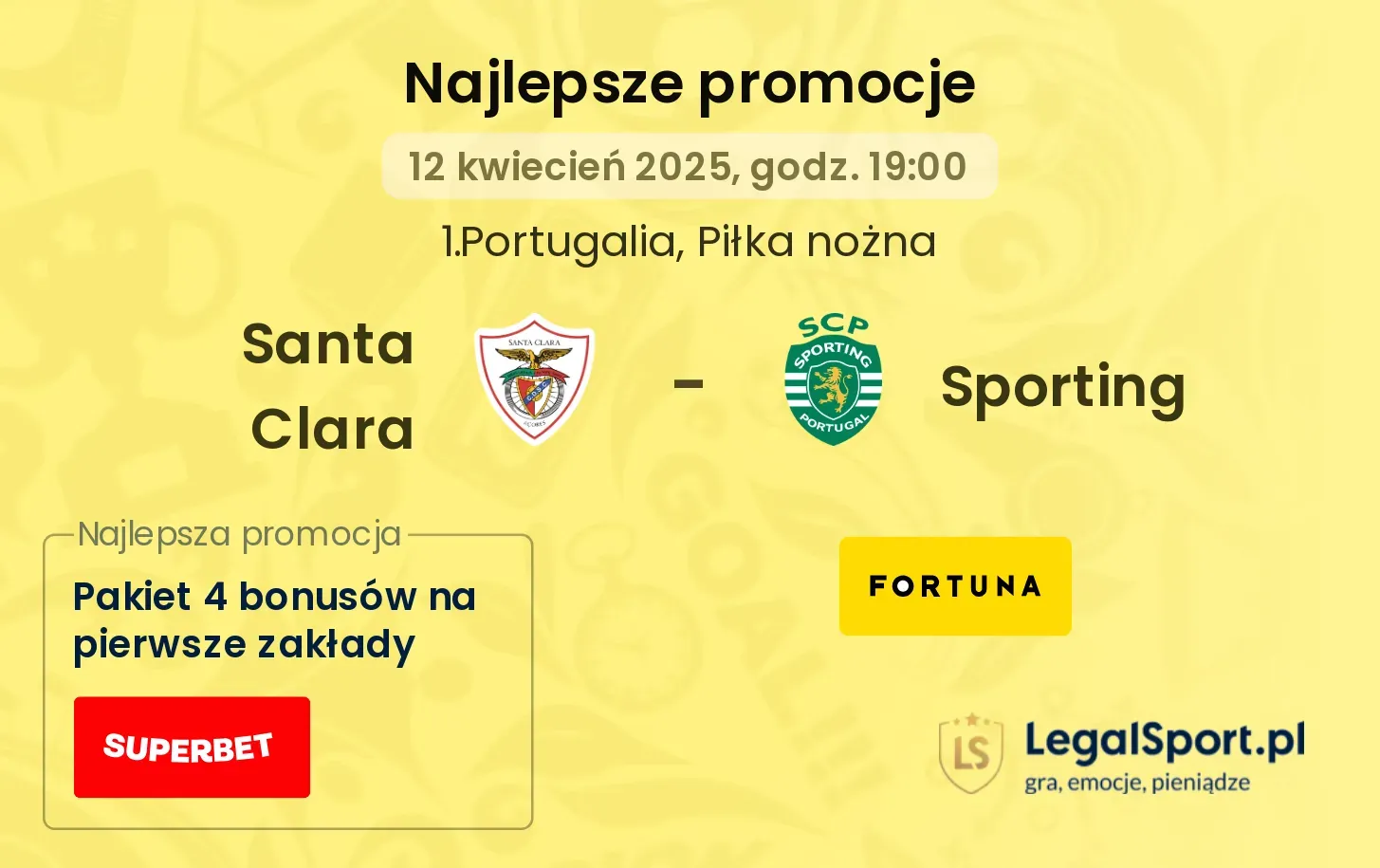 Santa Clara - Sporting promocje bukmacherskie