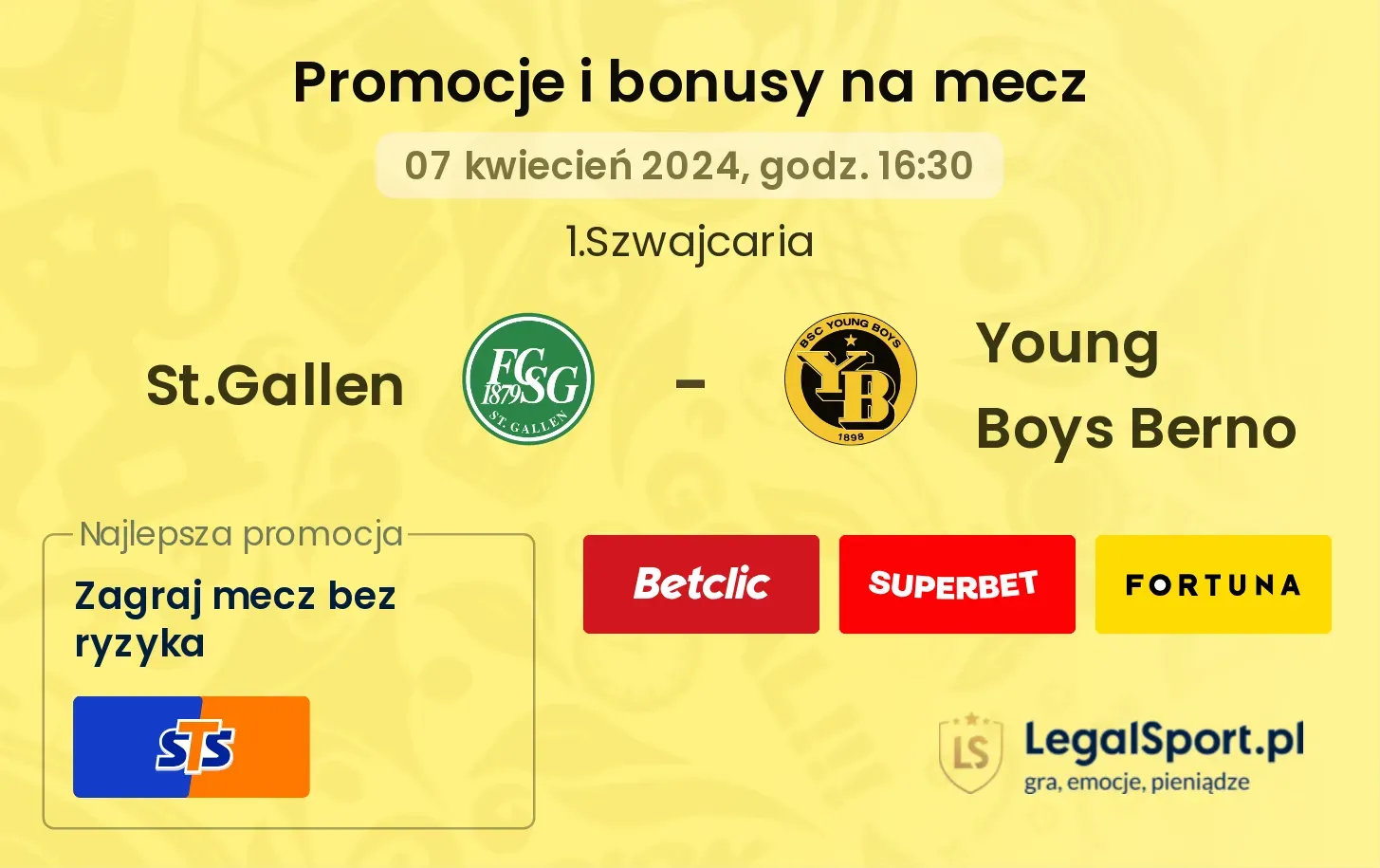 St.Gallen - Young Boys Berno promocje bonusy na mecz