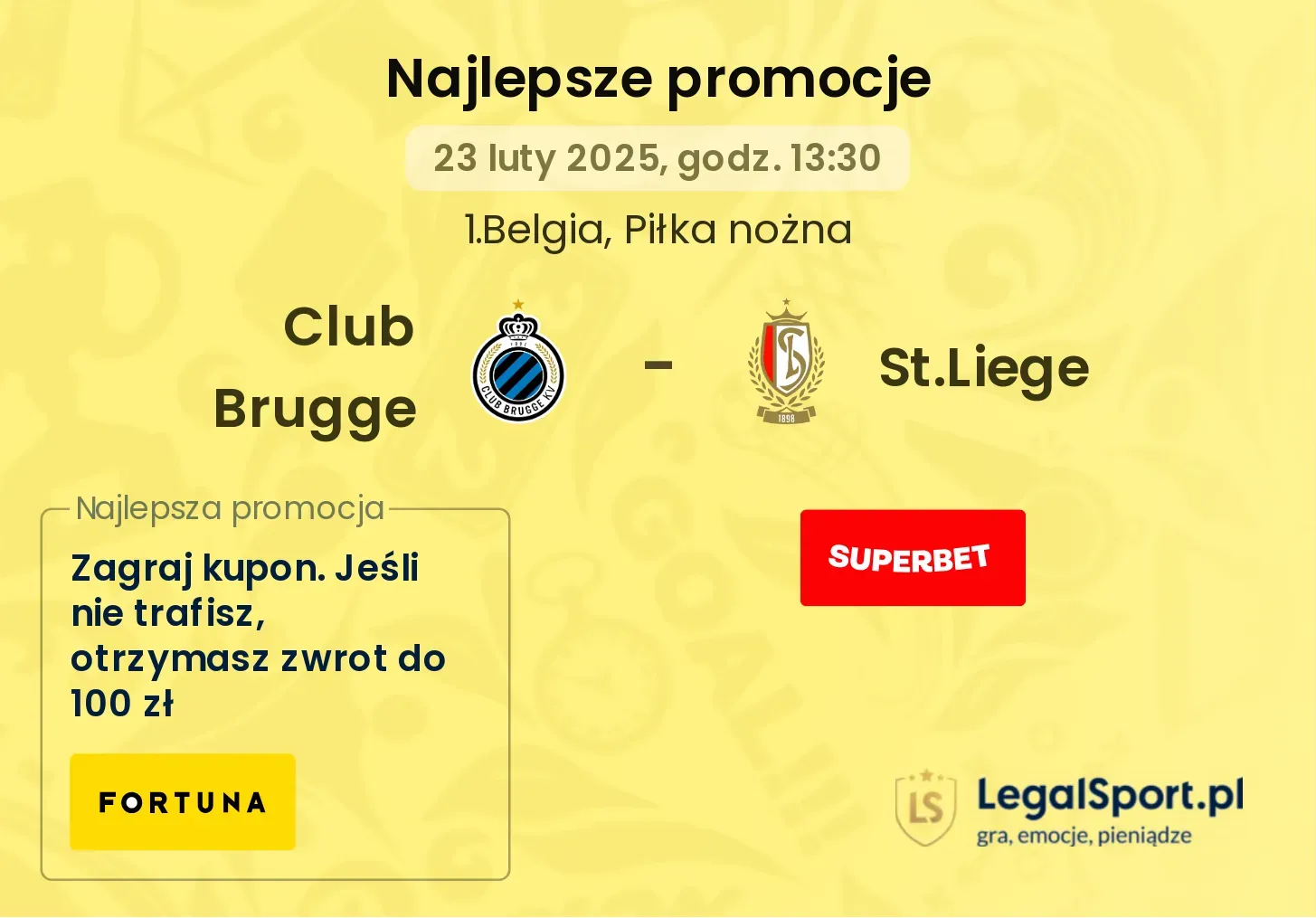 Club Brugge - St.Liege promocje bukmacherskie