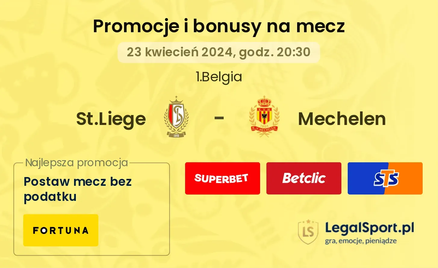 St.Liege - Mechelen promocje bonusy na mecz