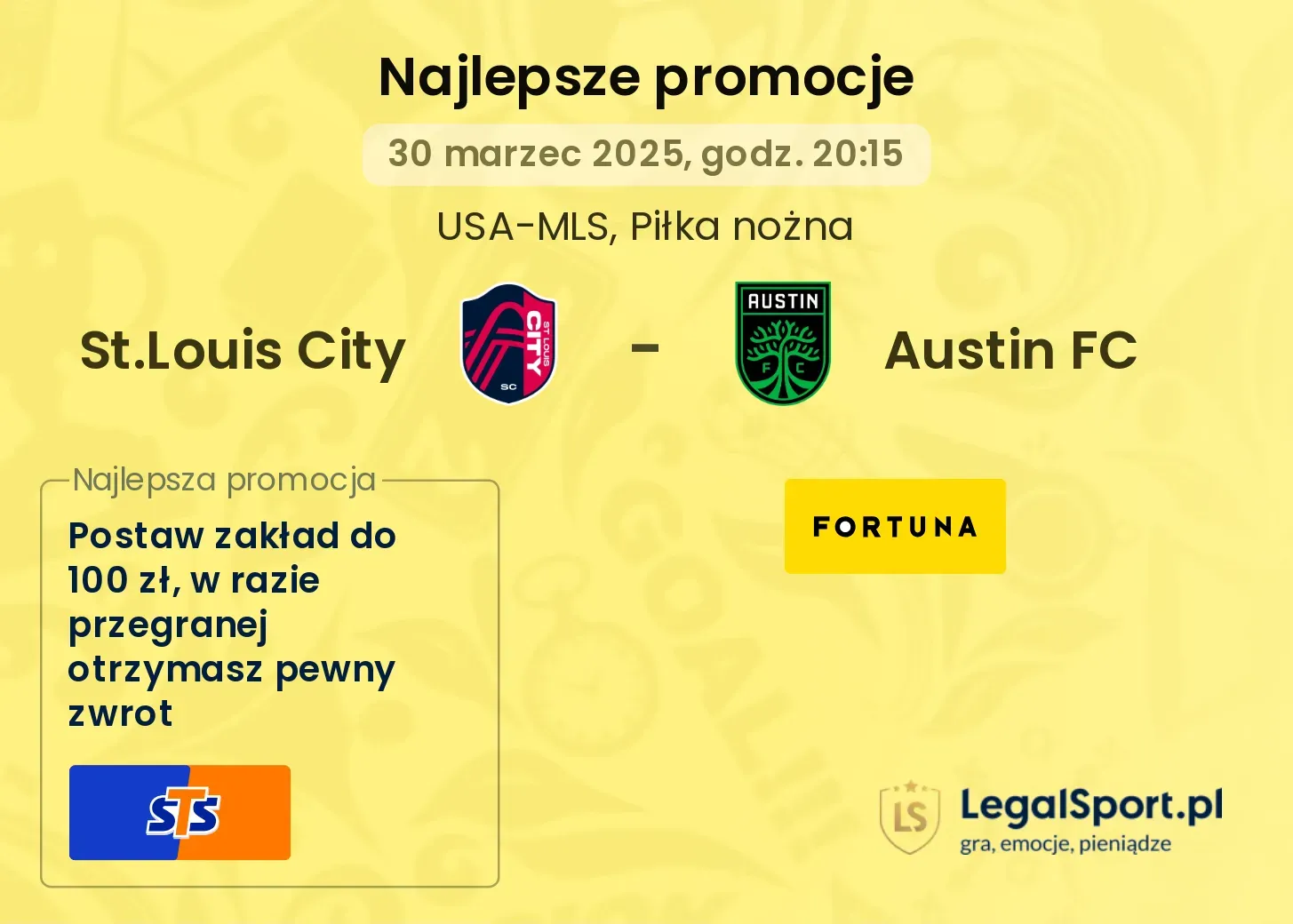 St.Louis City - Austin FC promocje bukmacherskie