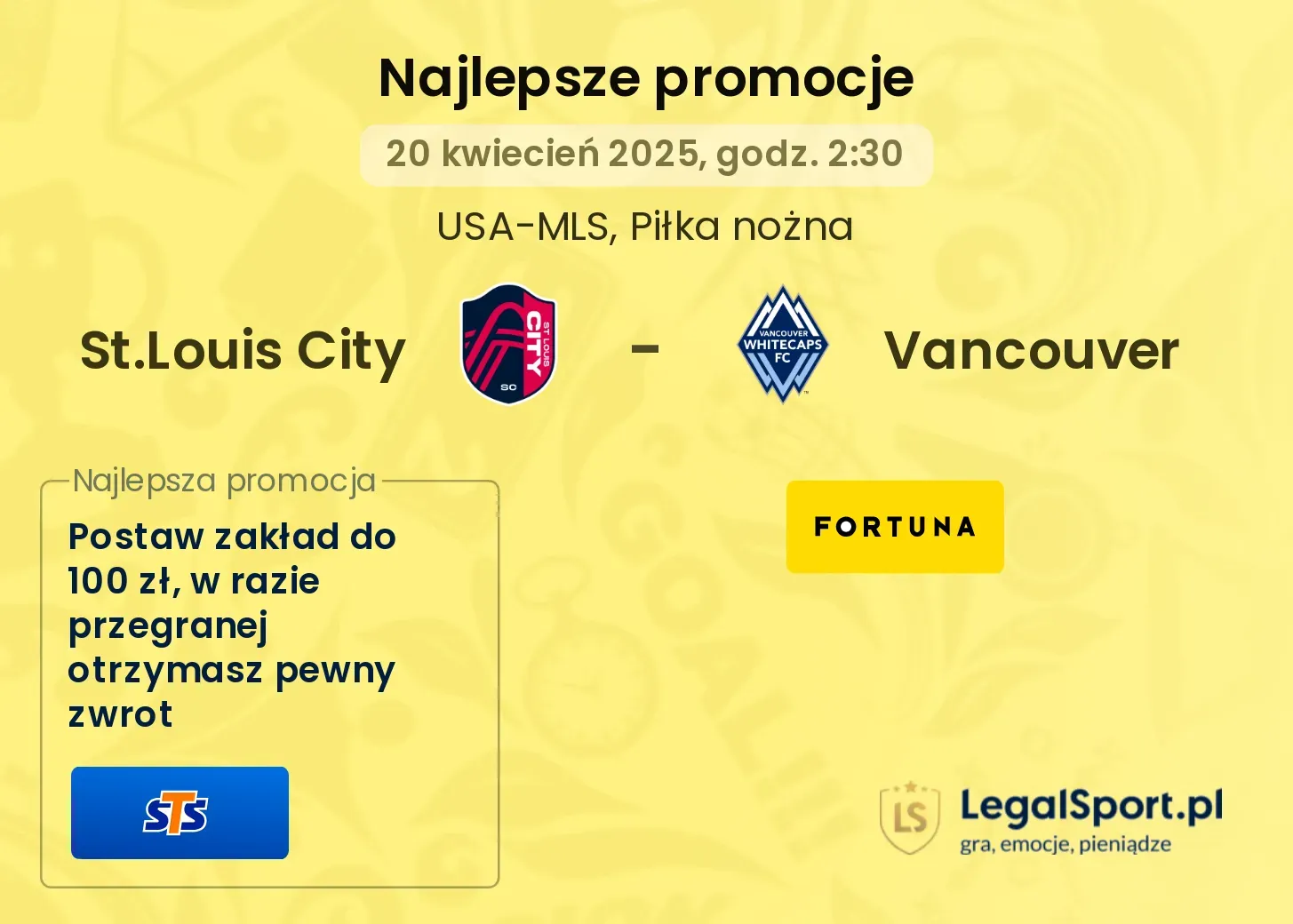 St.Louis City - Vancouver promocje u bukmacherów