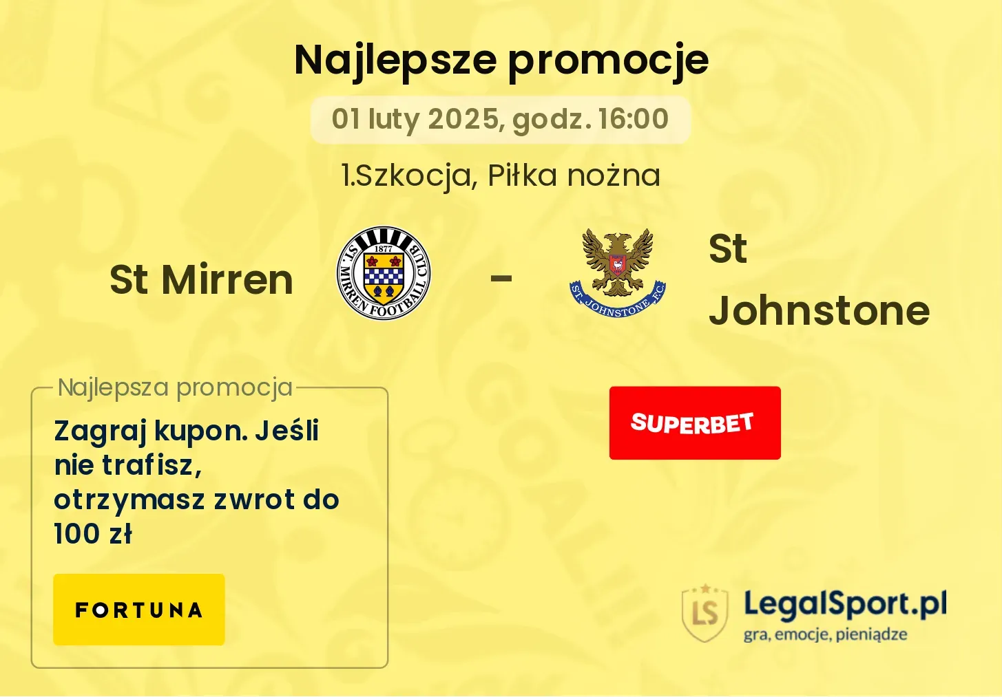 St Mirren - St Johnstone promocje bukmacherskie
