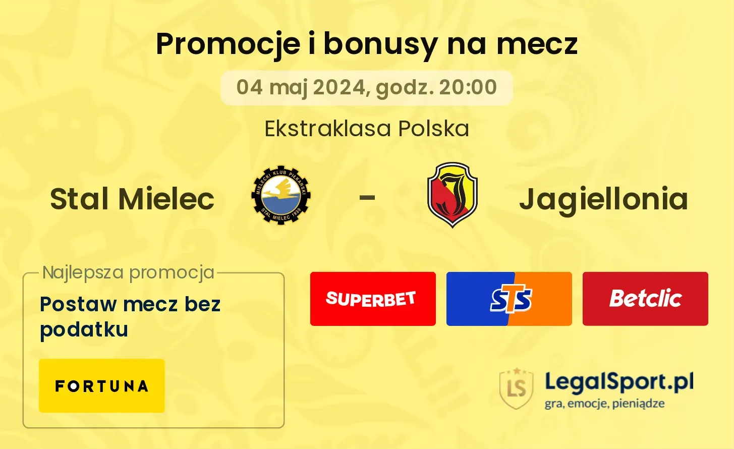 Stal Mielec - Jagiellonia promocje bonusy na mecz