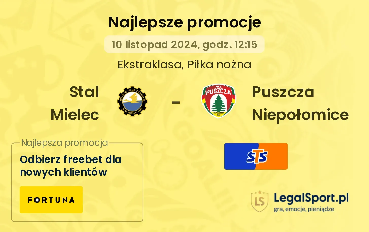 Stal Mielec - Puszcza Niepołomice promocje u bukmacherów 10.11, 12:15