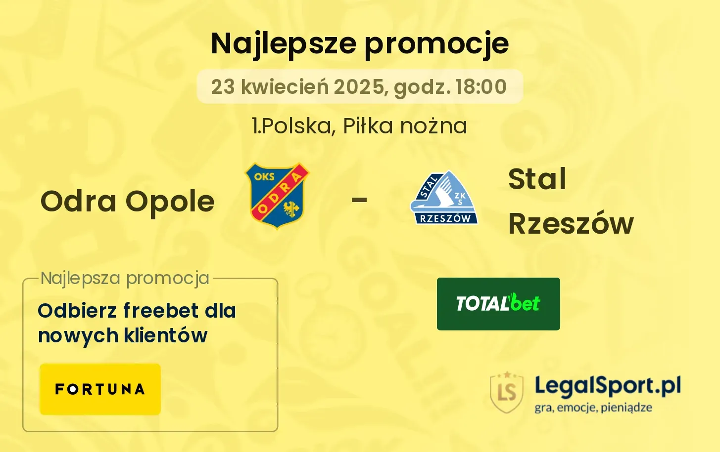 Odra Opole - Stal Rzeszów promocje u bukmacherów
