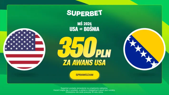 Superbet: Bonus 350 PLN za awans USA do 1/8 finału MŚ 2026