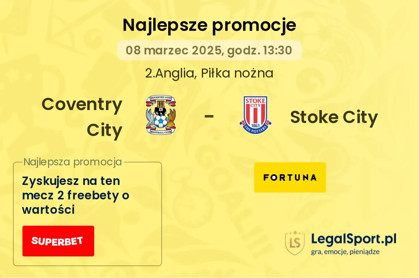 Coventry City - Stoke City promocje bukmacherskie