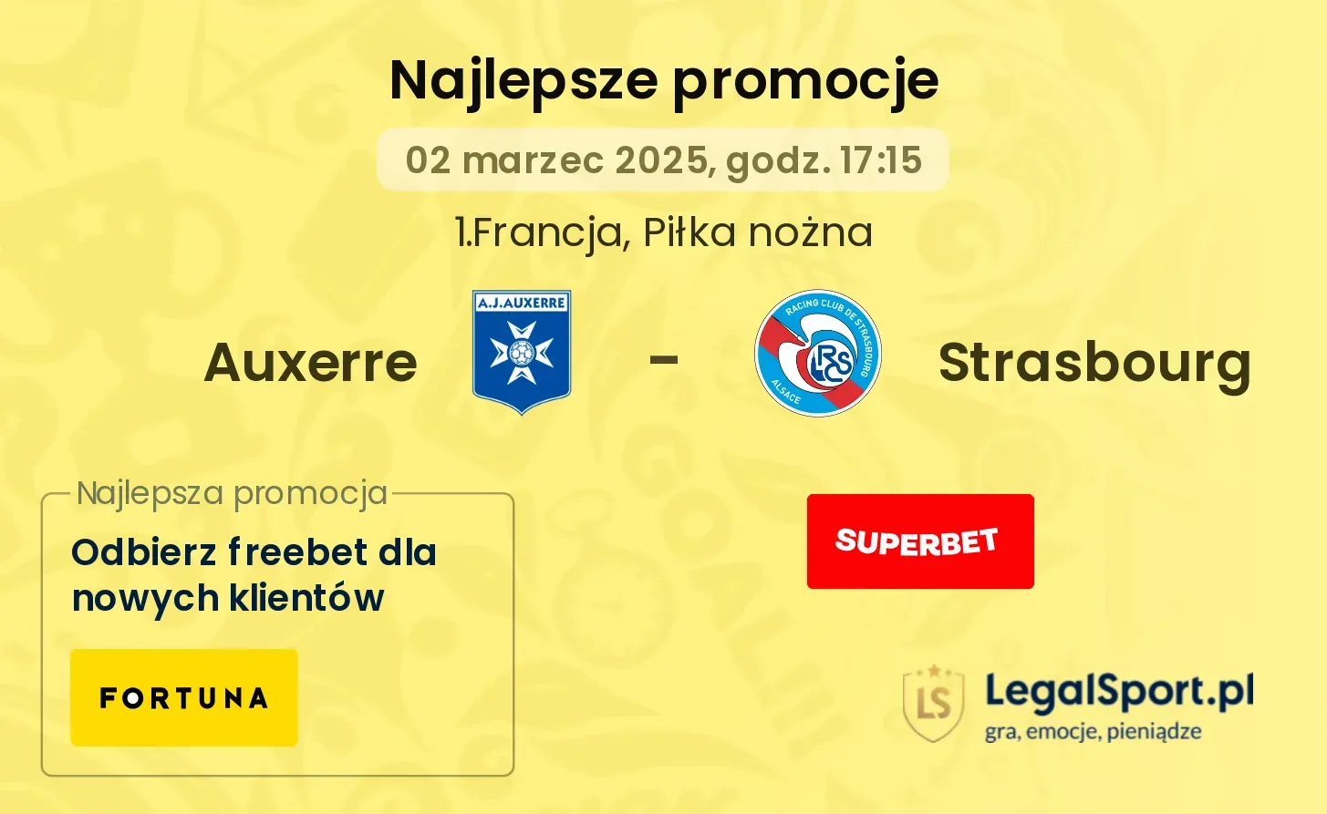 Auxerre - Strasbourg promocje u bukmacherów