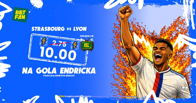 BETFAN: Kurs 10.00 na gola Endricka w meczu Strasbourg - Lyon