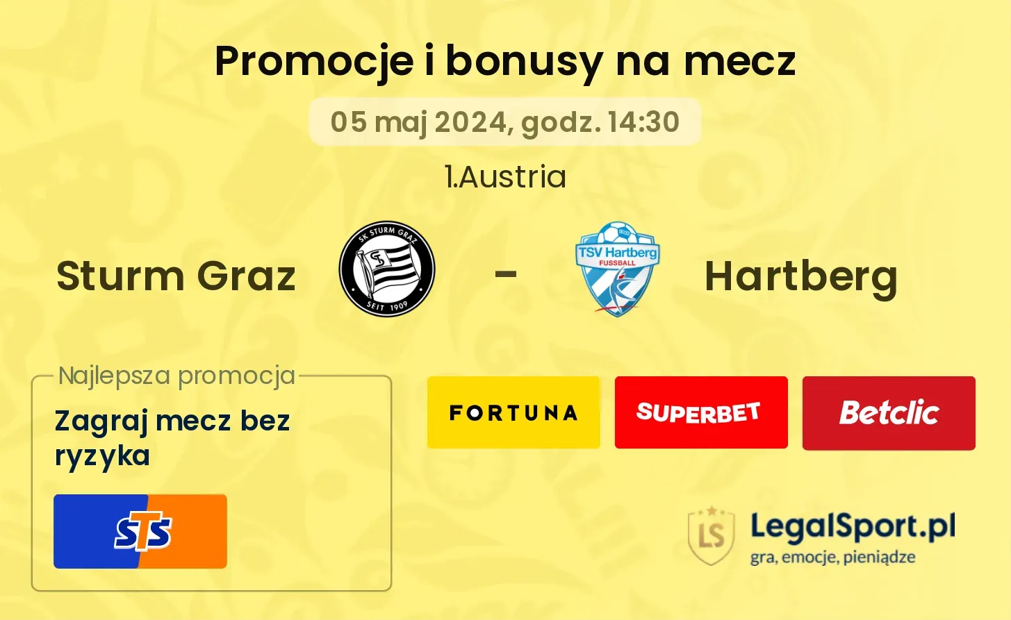 Sturm Graz - Hartberg promocje bonusy na mecz