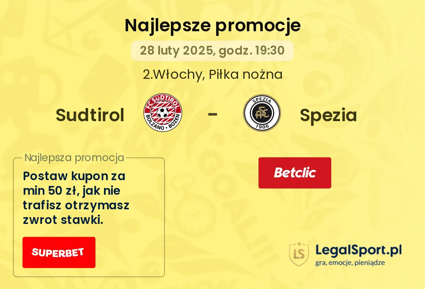 Sudtirol - Spezia promocje bukmacherskie