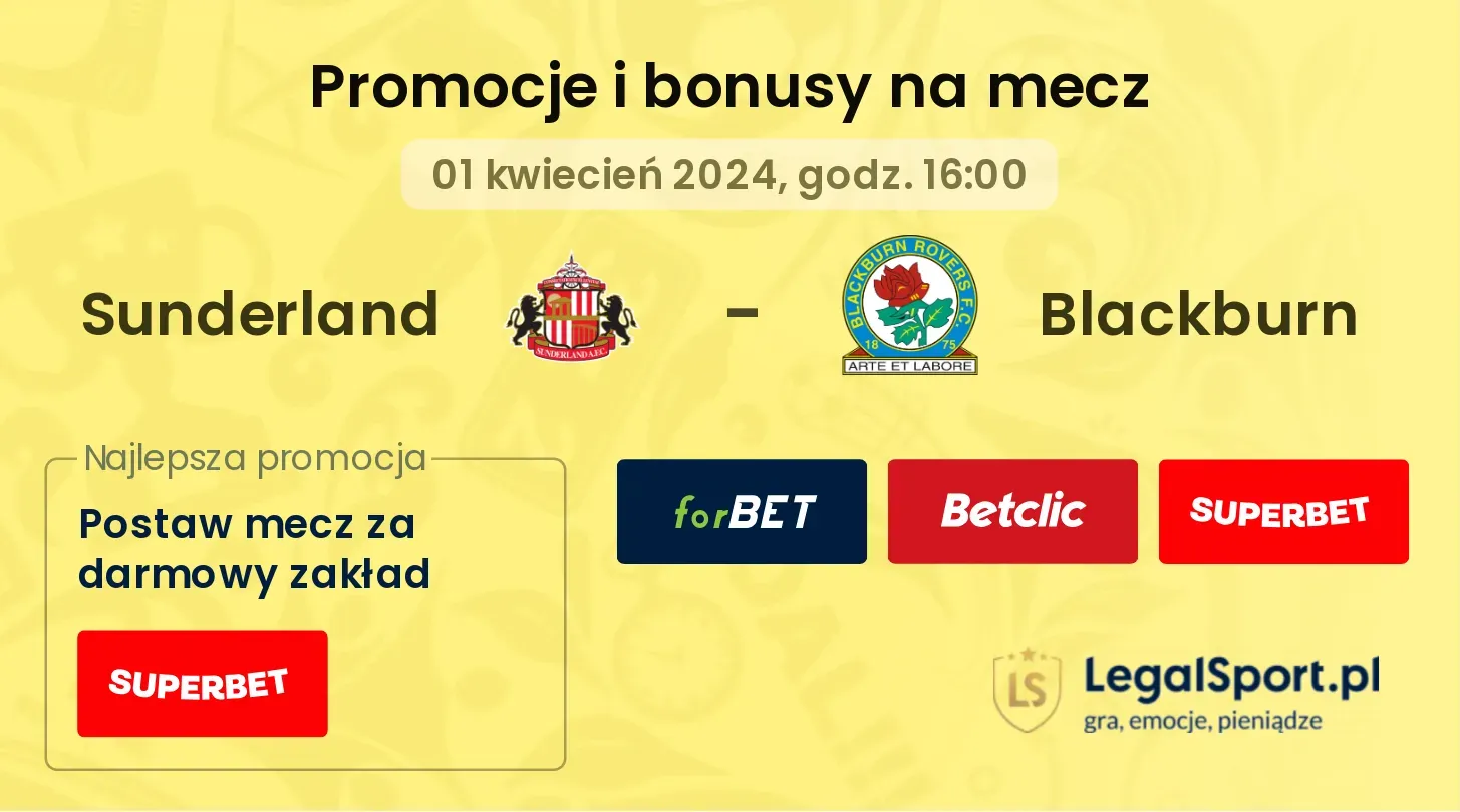 Sunderland - Blackburn promocje bonusy na mecz