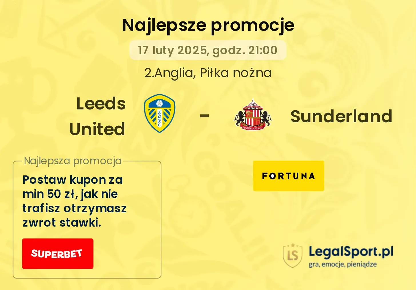 Leeds United - Sunderland promocje bukmacherskie