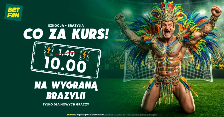 BETFAN: Kurs 10.00 na wygraną Brazylii ze Szkocją