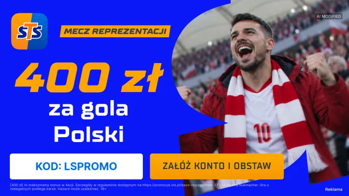Promocja STS: 400 zł za gola Polski w meczu ze Szwecją