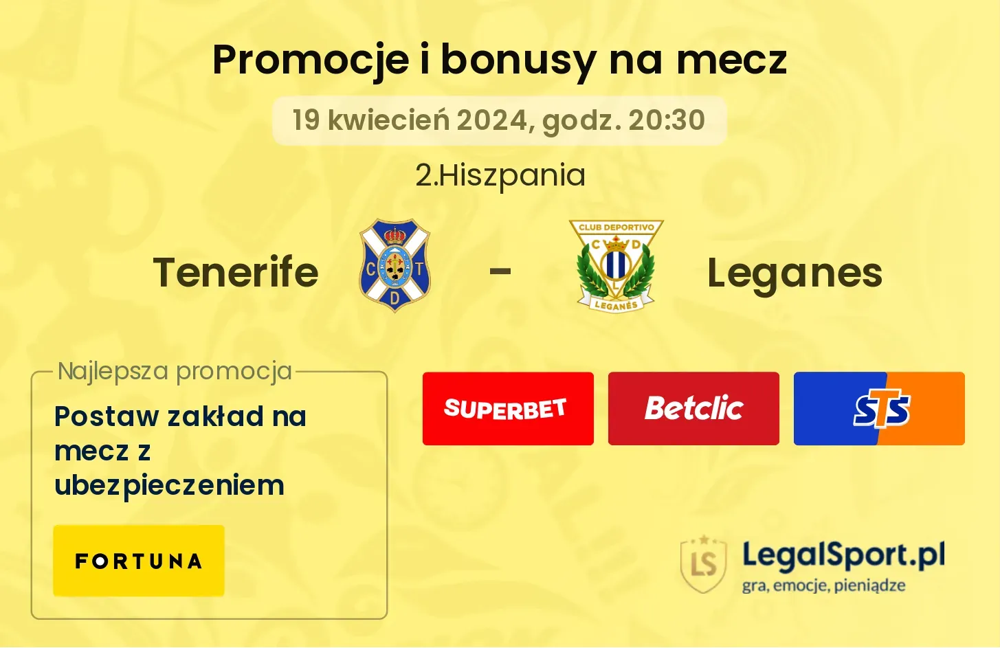 Tenerife - Leganes promocje bonusy na mecz