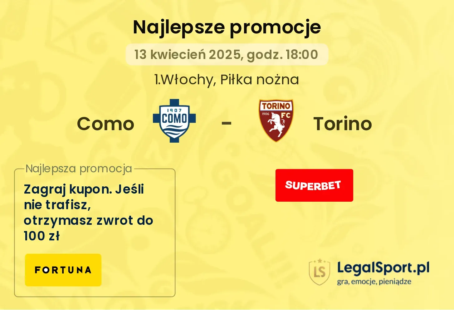 Como - Torino promocje bukmacherskie