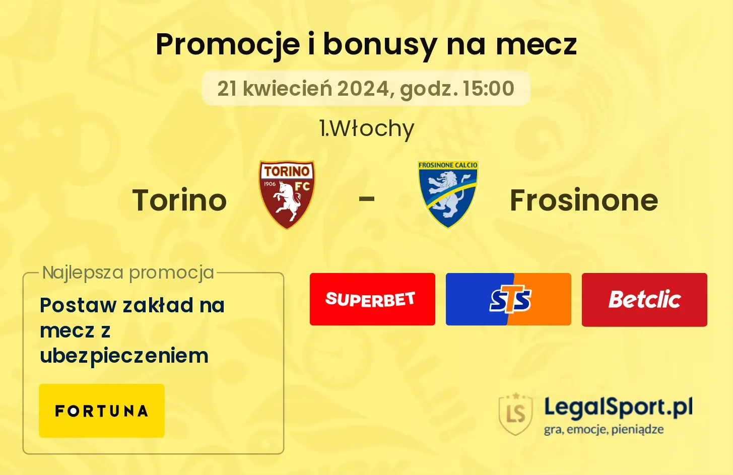 Torino - Frosinone promocje bonusy na mecz