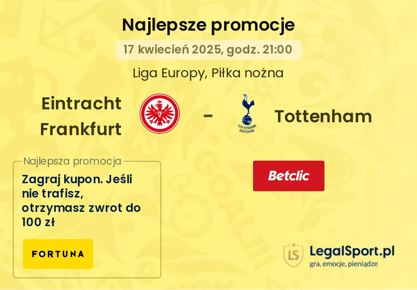 Eintracht Frankfurt - Tottenham promocje bukmacherskie