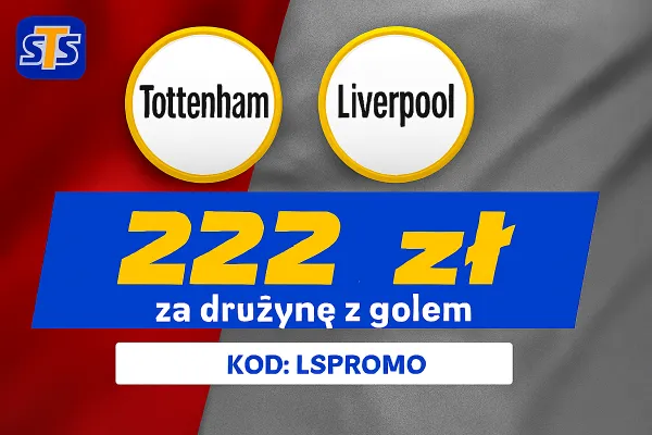 STS: 222 zł za wytypowanie drużyny z golem w meczu Tottenham - Liverpool