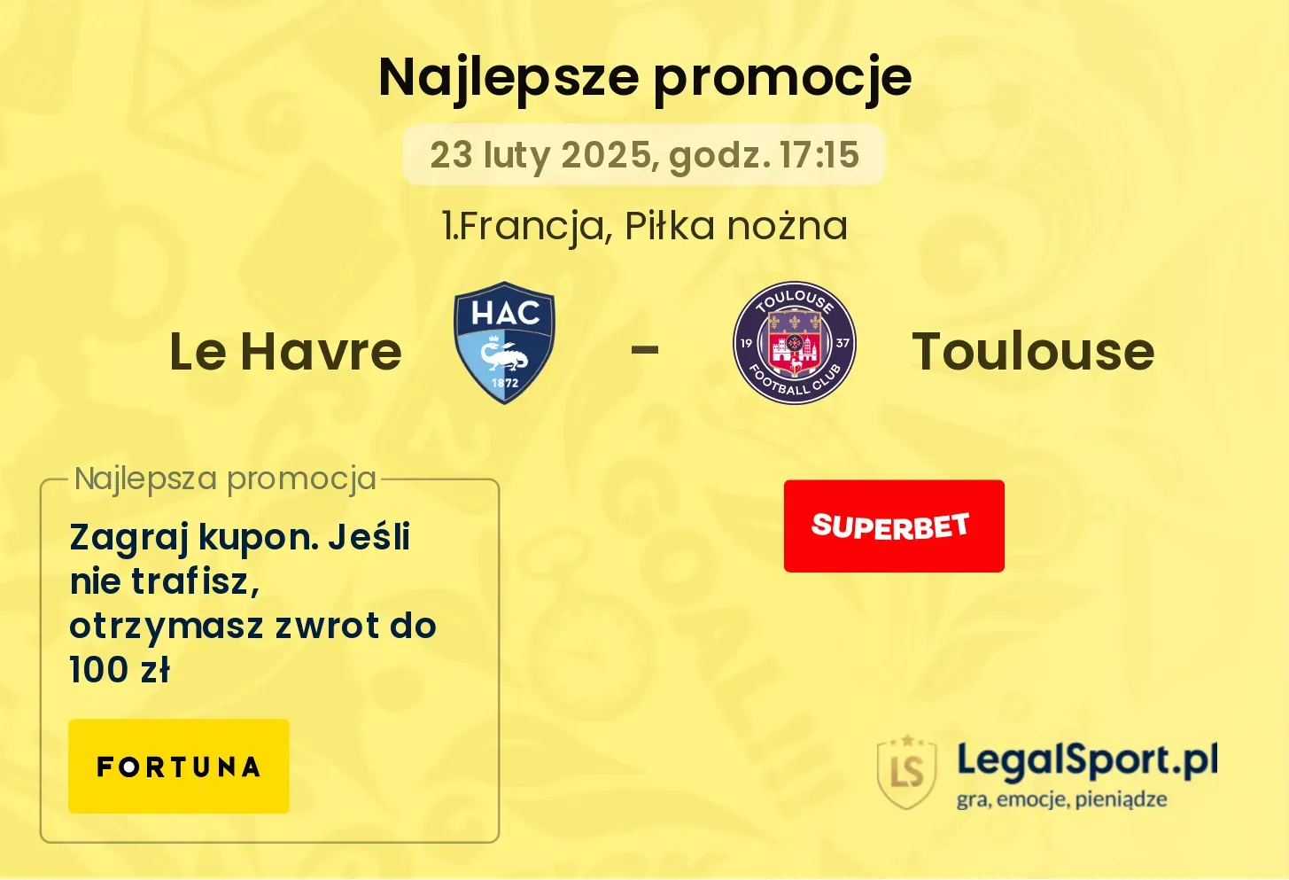 Le Havre - Toulouse promocje bukmacherskie