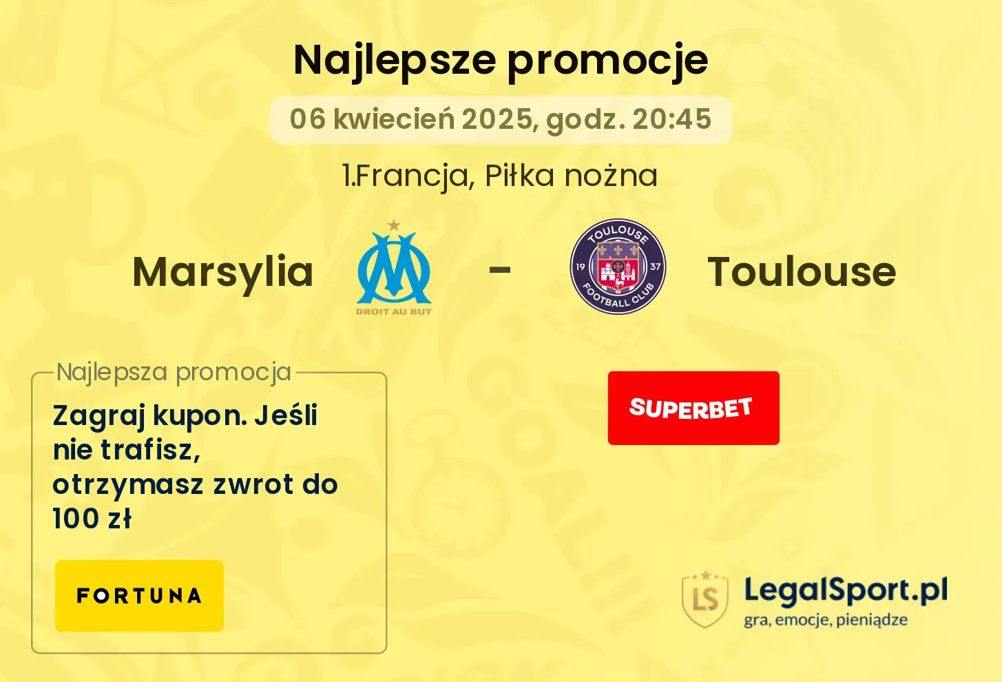 Marsylia - Toulouse promocje u bukmacherów