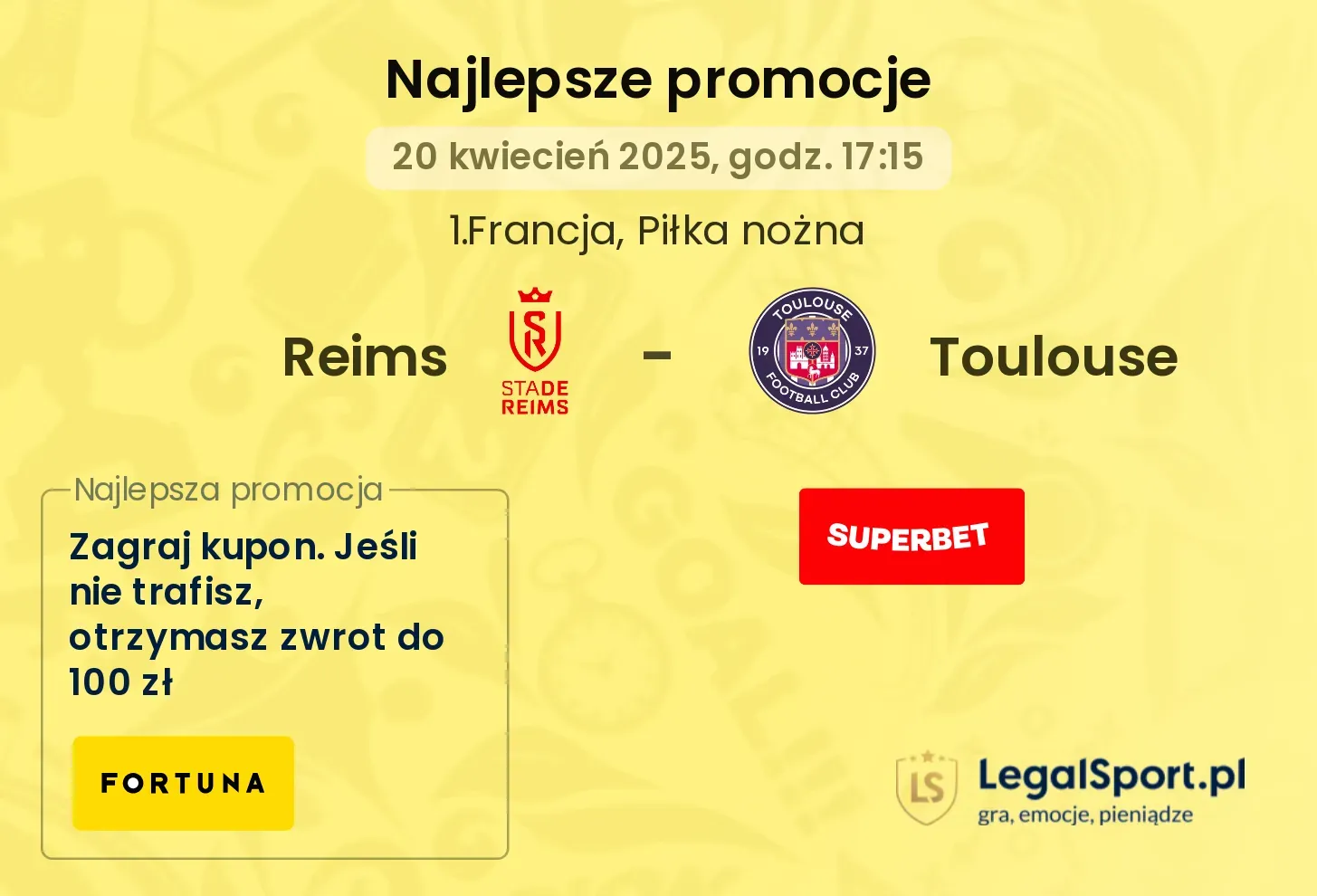 Reims - Toulouse promocje bukmacherskie