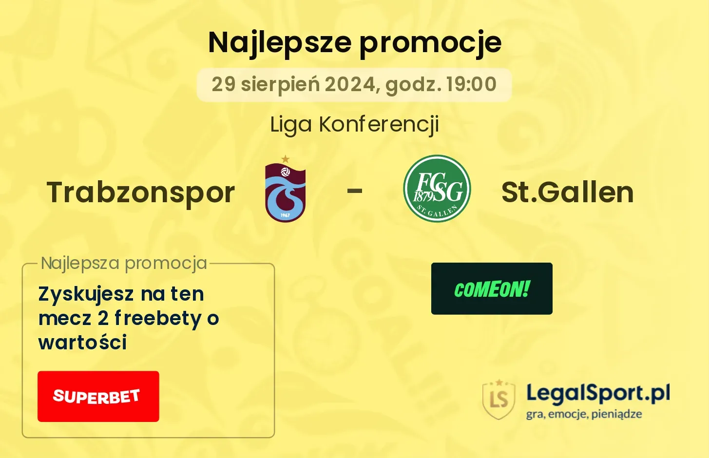 Trabzonspor - St.Gallen promocje bukmacherskie 29.08, 19:00