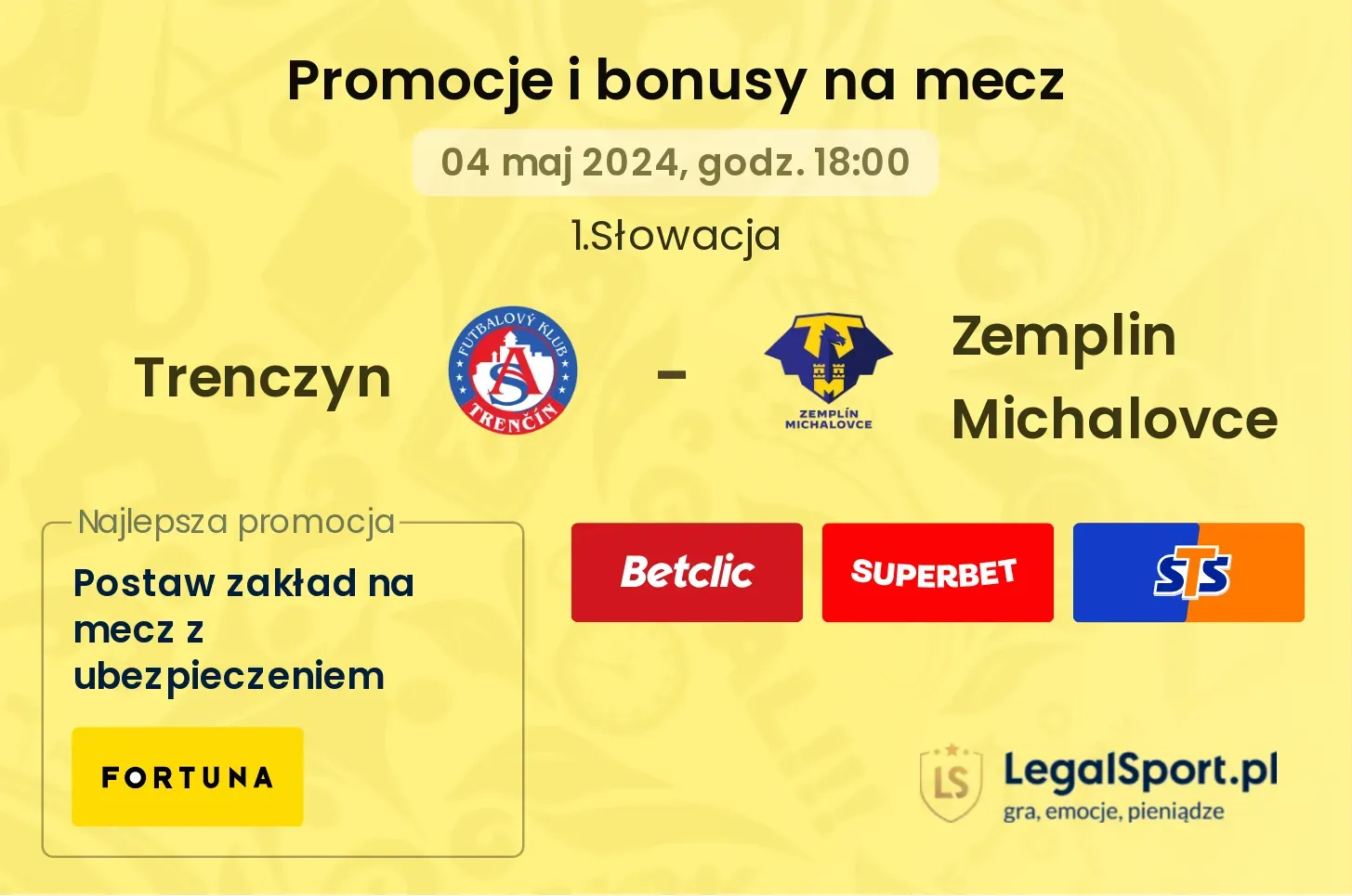 Trenczyn - Zemplin Michalovce promocje bonusy na mecz