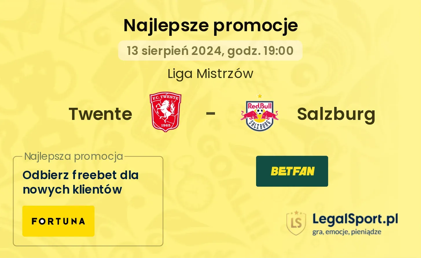 Twente - Salzburg promocje u bukmacherów (13.08, 19:00)