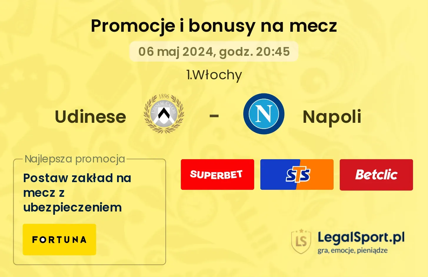 Udinese - Napoli promocje bonusy na mecz