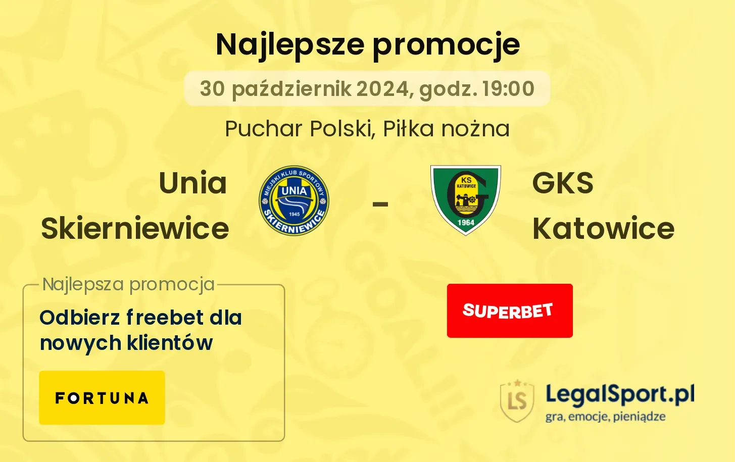 Unia Skierniewice - GKS Katowice promocje u bukmacherów 30.10, 19:00