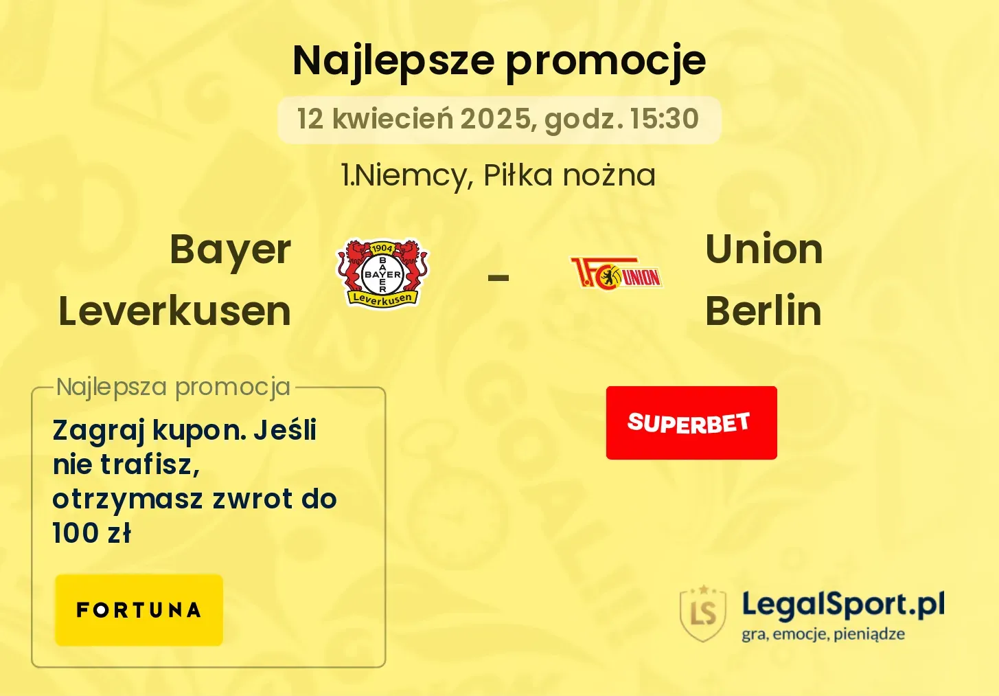Bayer Leverkusen - Union Berlin promocje bukmacherskie