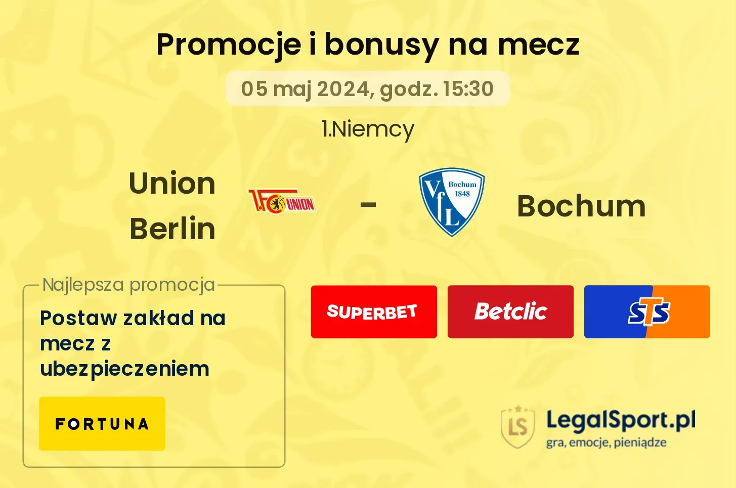 Union Berlin - Bochum promocje bonusy na mecz