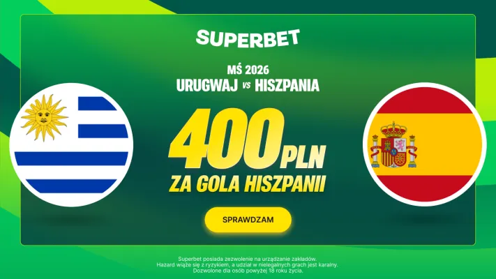 Superbet: Bonus 400 PLN za gola Hiszpanii w meczu z Urugwajem