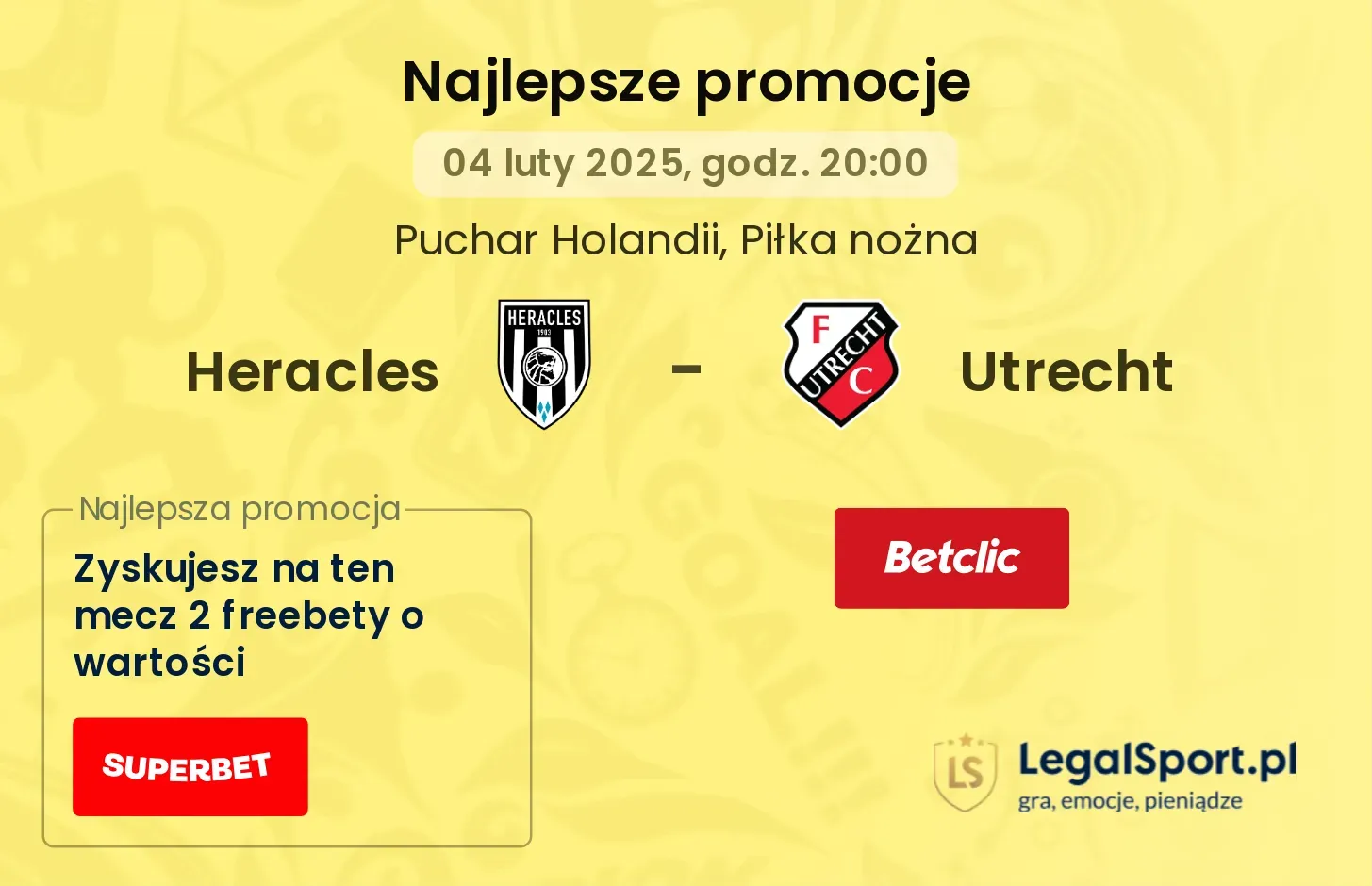 Heracles - Utrecht promocje u bukmacherów