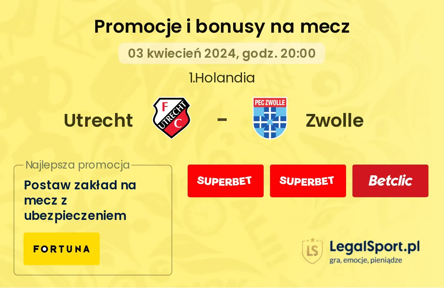 Utrecht - Zwolle promocje bonusy na mecz
