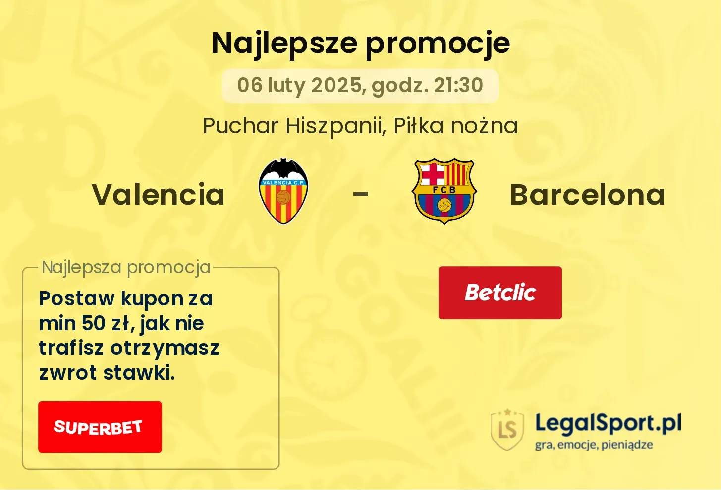 Valencia - Barcelona promocje bukmacherskie