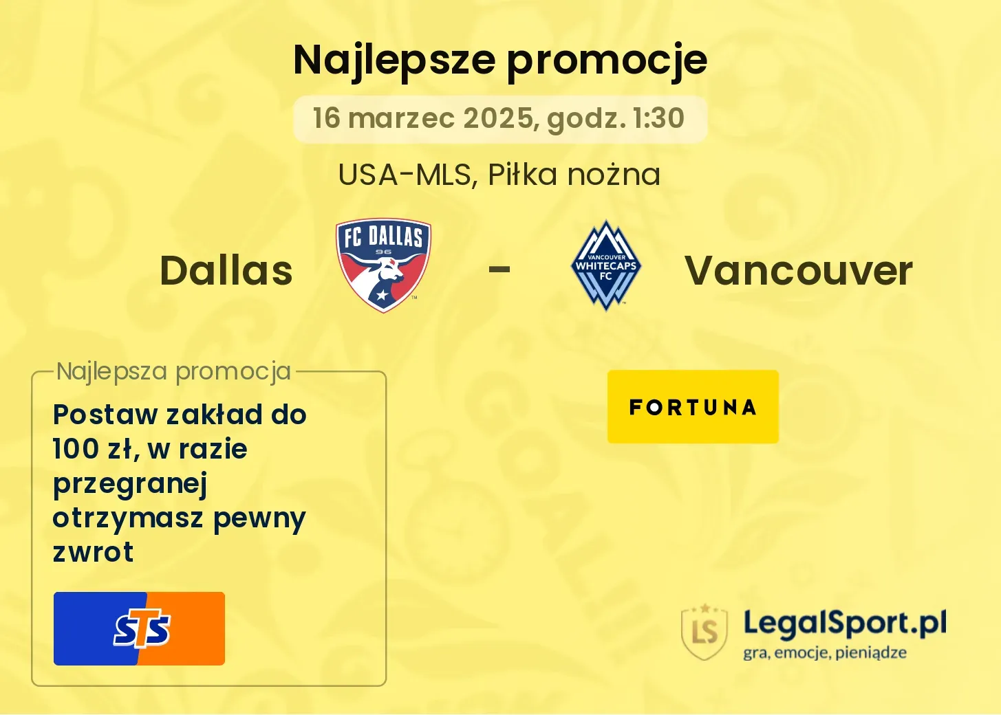 Dallas - Vancouver promocje bukmacherskie