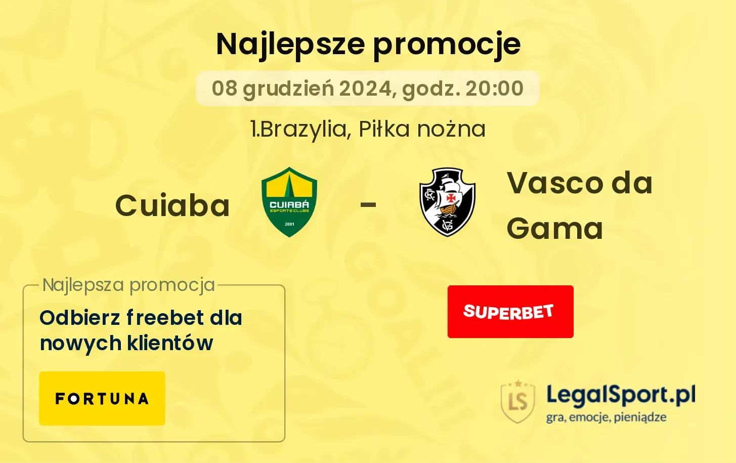 Cuiaba - Vasco da Gama promocje u bukmacherów