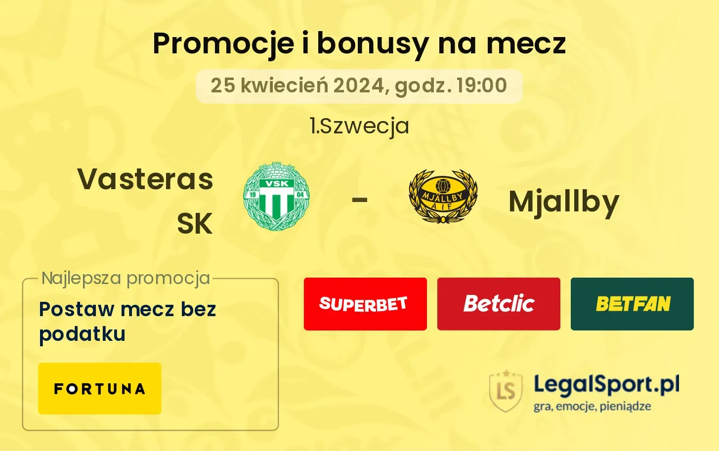 Vasteras SK - Mjallby promocje bonusy na mecz