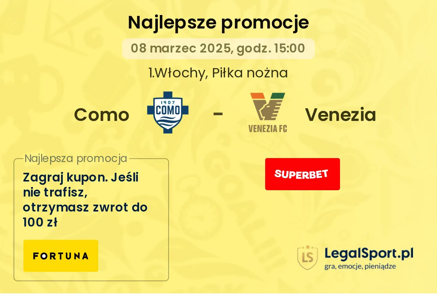 Como - Venezia promocje u bukmacherów