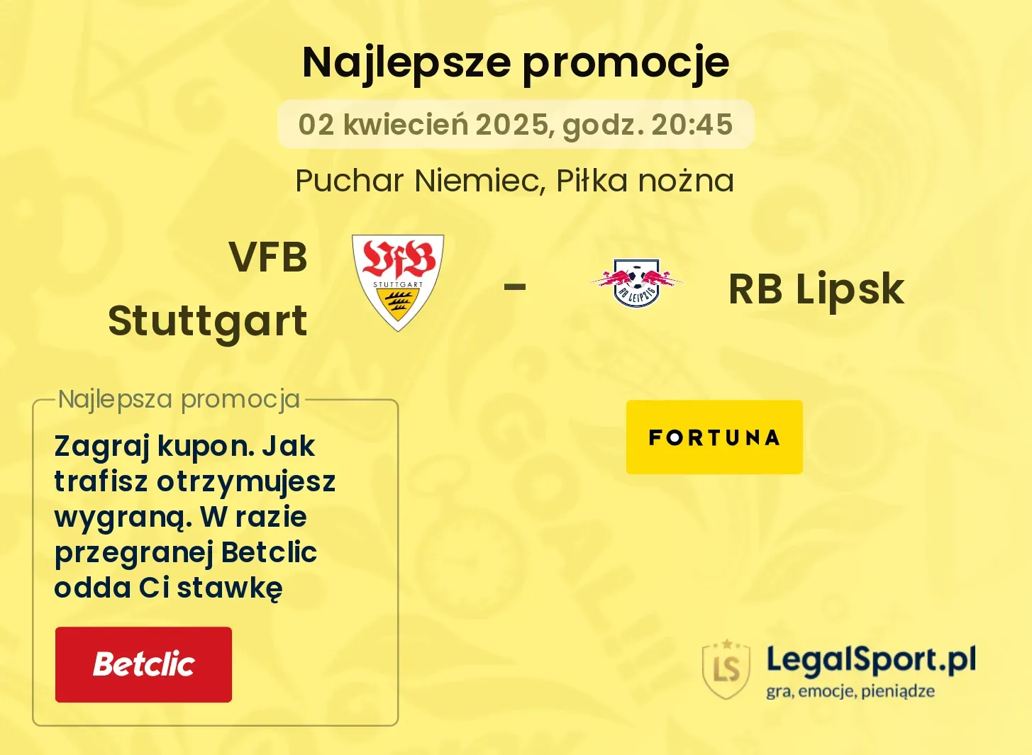 VFB Stuttgart - RB Lipsk promocje u bukmacherów