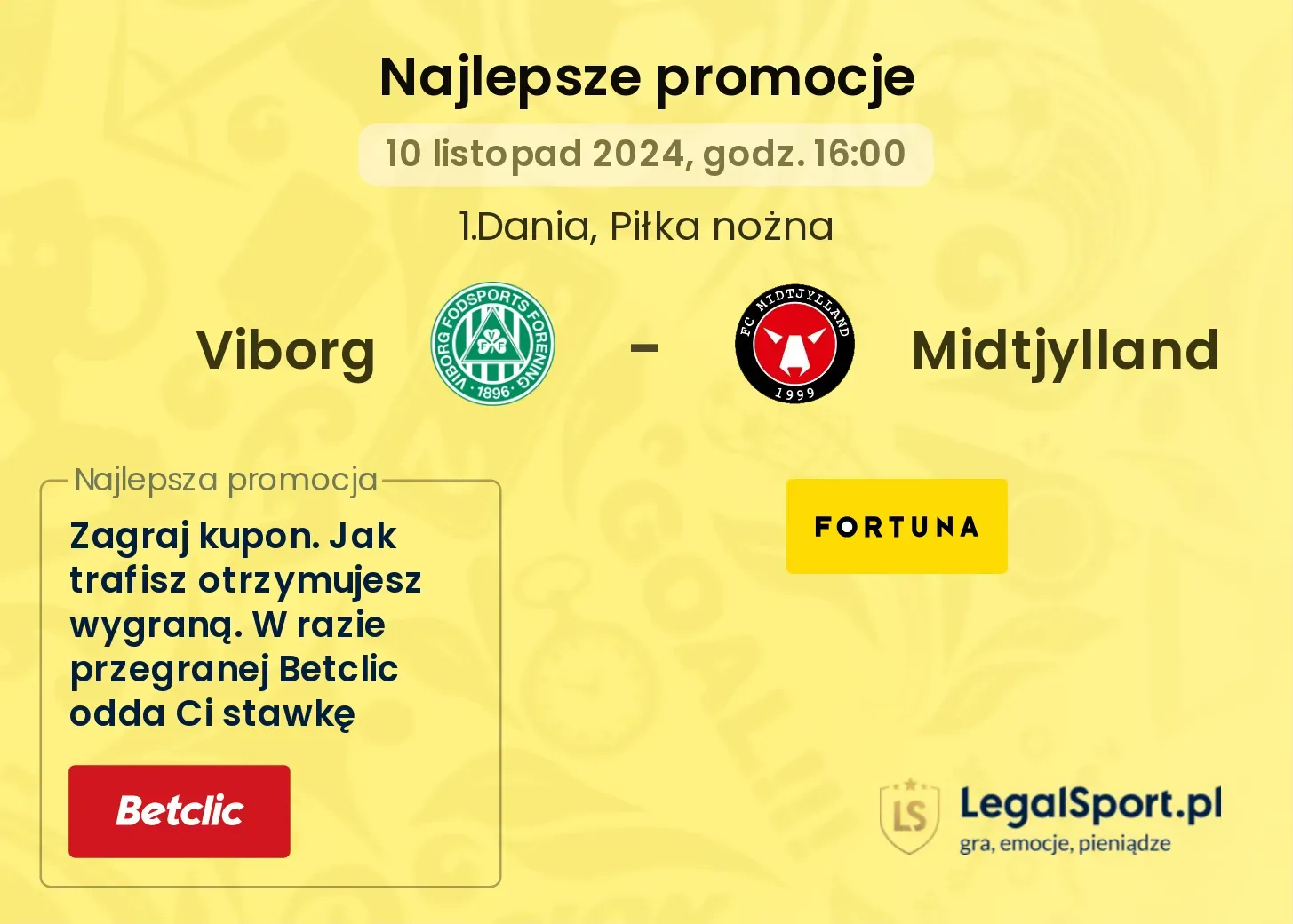 Viborg - Midtjylland promocje bukmacherskie 10.11, 16:00